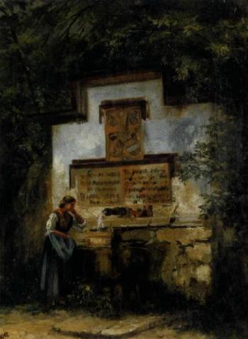 At the well by 
																	Adele Esinger