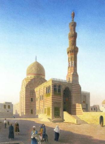 Cairo - Grabmoschee des Kait Bey with figures by 
																	Rudolf von LurZer-Zechenthall