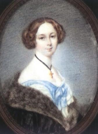 Portrait of young woman wearing fur stole by 
																	Friedrich Wailand