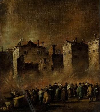 Fire in the Oil Depository of San Marcuola in Venice by 
																	Francesco Guardi