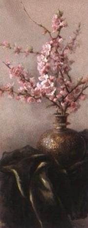 Cherry blossom in oriental vase by 
																	Constance von Munch-Bellinghausen
