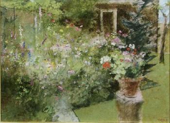 Garden scene by 
																	Richard Jerzy