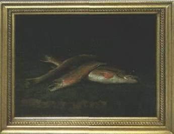 Still life of trout by 
																	Joledo Machen