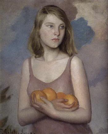 Girl with oranges by 
																	Francisco Galofre Suris