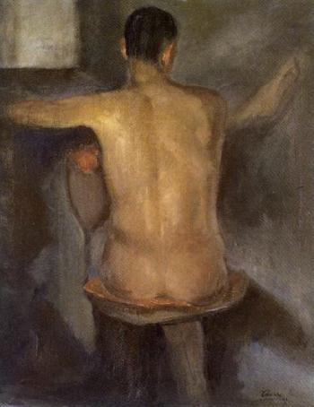 Study of male nude by 
																	Arturo Camara Garcia