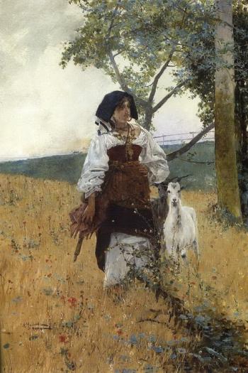 Young shepherdess by 
																	Anselmo de Guinea