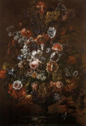 Vase of flowers by 
																	Giovanni Saglier
