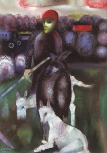 Goats and shepherd by 
																	Friedrich Rudolf Eriksdun