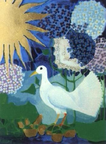 White dove in landscape by 
																	Rosina Wachtmeister