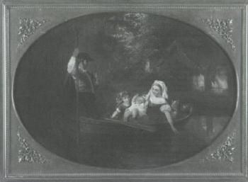Family in boat by 
																	Franz Kels