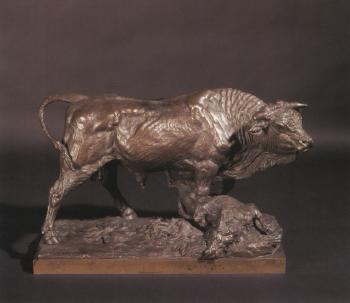 Bull and wolf by 
																	A Ober