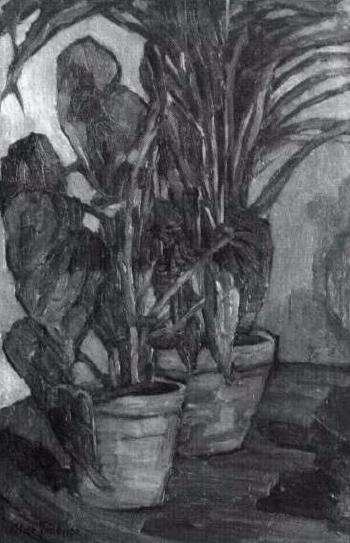 Two pot plants in corner of room by 
																	Alice Trubner
