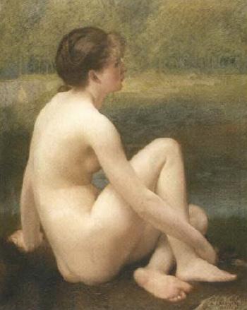 Female nude outside by 
																	A Lanchard