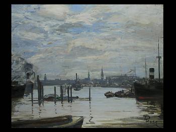 Hamburg harbour by 
																	Alfred Renz