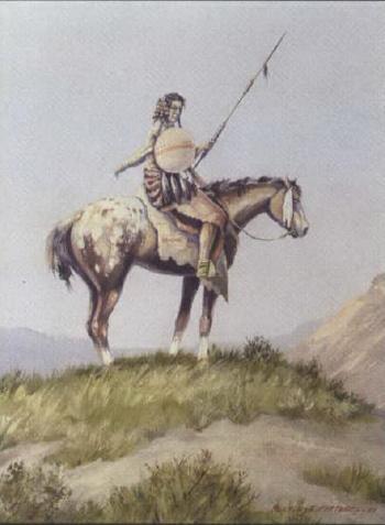 Sentinel, mounted warrior by 
																	Gerald Tailfeathers
