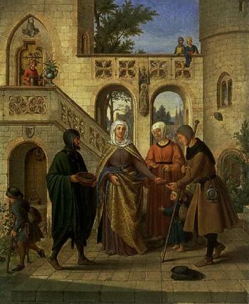 St Elisabeth von Thuringen distributing alms by 
																	Karl Ballenberger