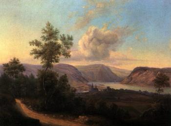 Rhine near Bingen by 
																	Johann Baptist Bachta