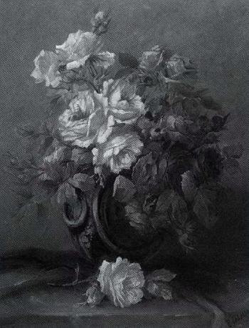 Roses in vase by 
																	Eugène Calmant
