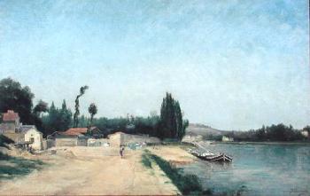Paysage au bord de riviere by 
																	Louis Lucien d'Eaubonne