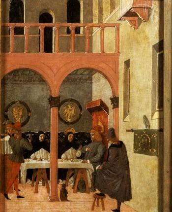Saint Thomas at the table with King Saint Louis by 
																	Bartolomeo Erri