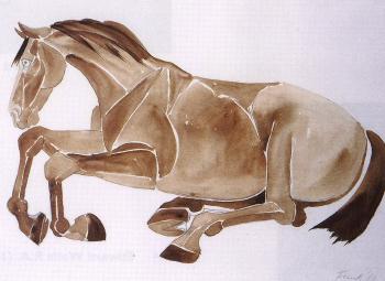 Lying down horse by 
																	Elisabeth Frink