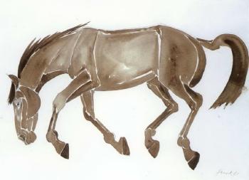 Rolling horse by 
																	Elisabeth Frink