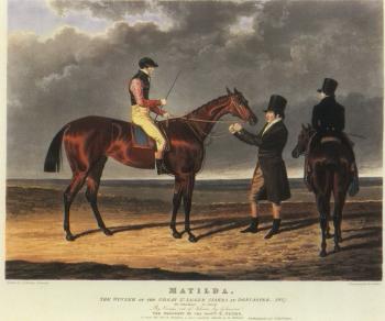 Matilda, the winner of the Great St. Leger stakes at Doncaster, 1827 by 
																			Richard Gilson Reeve