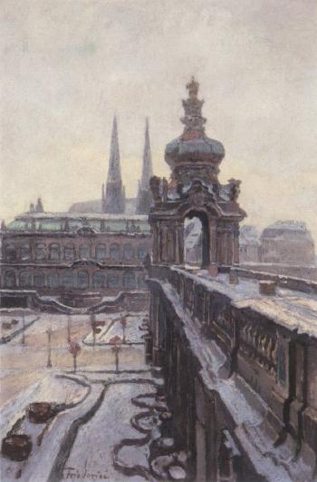Town scape, possibly Dresden by 
																	Walter Friederici