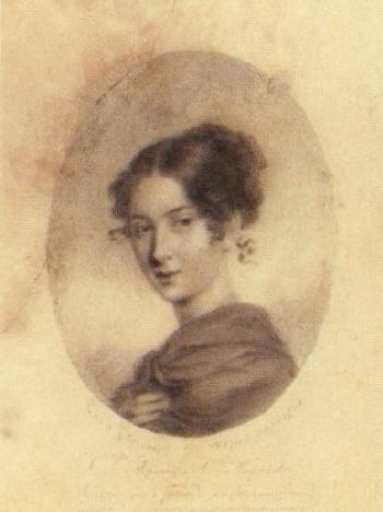 Portrait of Comtesse Roselie Rzewuska and Comtesse Appony by 
																			Louis Rene Letronne