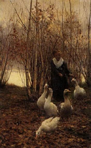 The Goose Maiden, Brittany by 
																	Alfred Edward Emslie