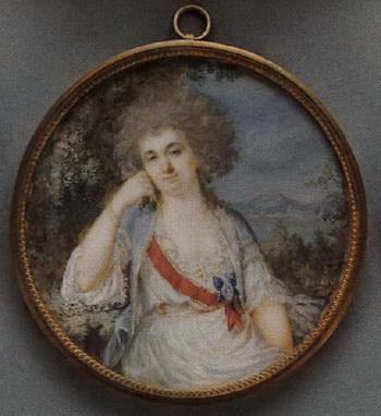 Portrait of a lady in white dress with Order by 
																	G G Jannasch