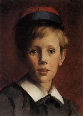 Portrait of a young boy in a cap by 
																	Katherine Maccausland