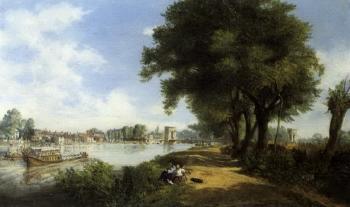 Boat race on Thames at Hammersmith by 
																	Thomas Walker Guillod
