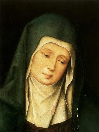 Virgin weeping by 
																	Jan Baegert