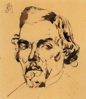 Portrait of Eugene Delacroix by 
																	Edme de Saint-Marcel