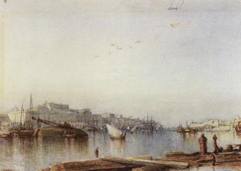 View of Valletta Harbour, Malta by 
																	Edmund Gilling Hallewell