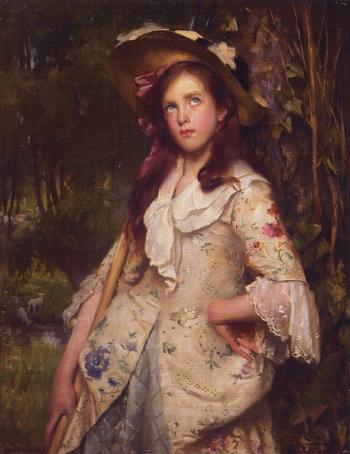 Young shepherdess by 
																	Lance Calkin