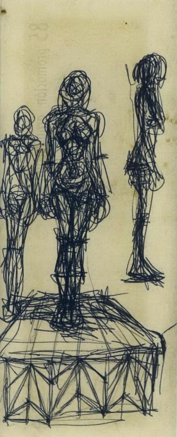 Trois femmes nues debout by 
																	Alberto Giacometti