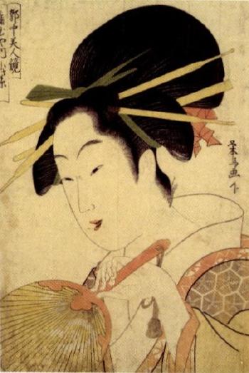 Komurasaki of the Kadotamaya by 
																	Hosoda Eiu