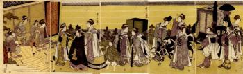 Procession of a young nobleman and his suite by 
																	Hosoda Eiri