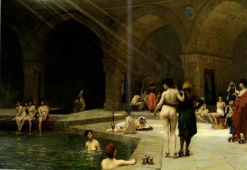 La grande piscine a Brusa by 
																			Jean Leon Gerome