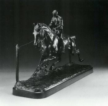 Horse and jockey by 
																	H R de Vains