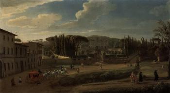 Frascati, view of the villa Aldobrandini by 
																	Gaspar van Wittel