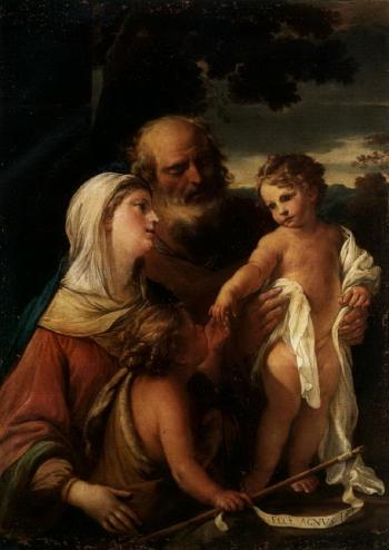 The Holy Family with the Infant saint John the Baptist by 
																	Girolamo Troppa