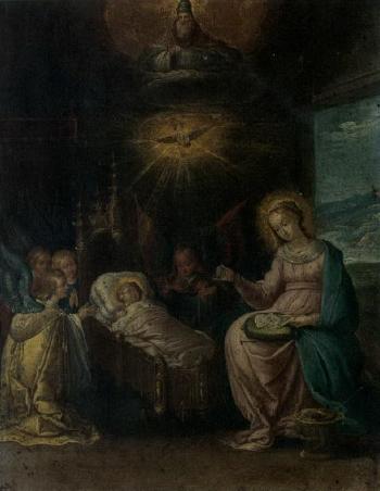 The Adoration of the Christ Child by 
																	Cornelis de Baellieur
