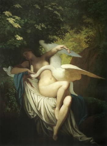 Leda and the swan by 
																	Bertalan Szekely