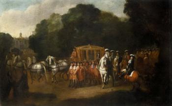 William III's procession to the Houses of Parliament by 
																	Alexander van Gaelen