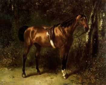 Brown horse by 
																	Francois-Emile de Lansac