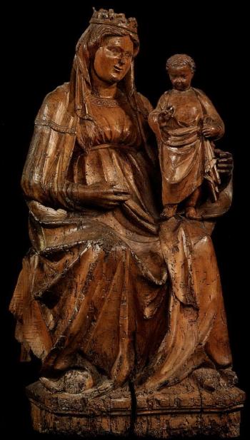 Madonna and Child enthroned by 
																			Alberto di Nicola da Campione