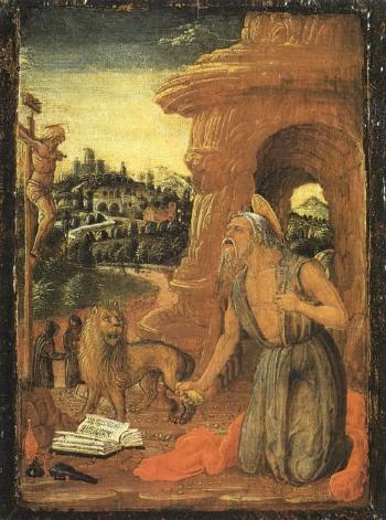 Saint Jerome in meditation by 
																	Marco Zoppo